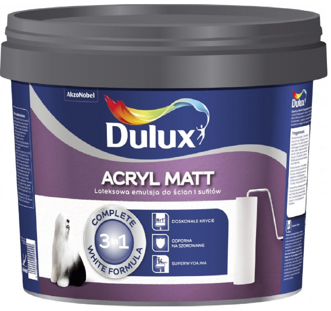 Фарба акрилова Dulux Acryl Matt шовковистий мат 3 л 4,5 кг